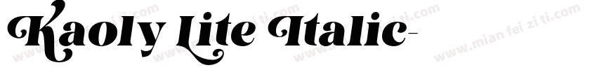 Kaoly Lite Italic字体转换